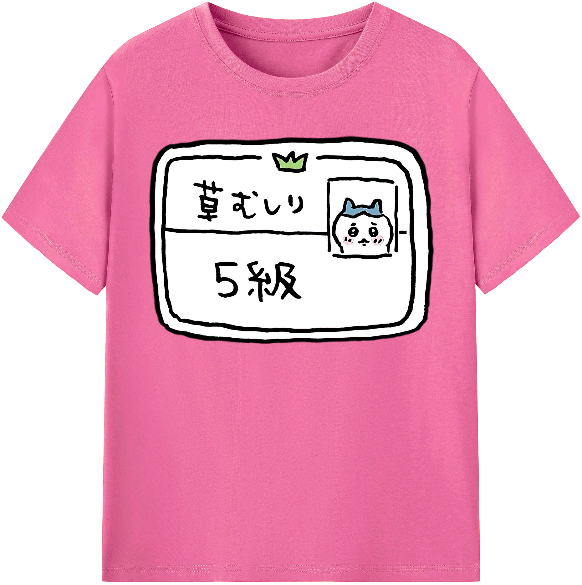 （画像用） ちいかわ ハチワレ Chii-kawa hachiware レディースカジュアルプリントTシャツ（綿100％）